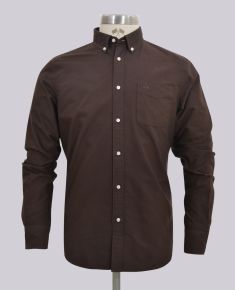 Kurt Geiger Signate Brown Slim Fit Oxford Shirt