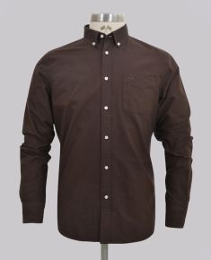 Kurt Geiger Signate Brown Slim Fit Oxford Shirt