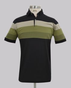 Kurt Geiger Green Panel Stripe Reg Fit Golfer