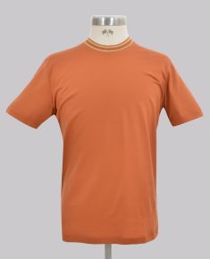 Kurt Geiger Caramel Textured Crew Neck Tshirt