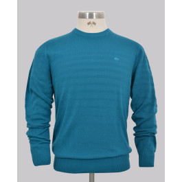 Textured Stripe Crew Neck Knit