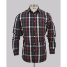 Navy/Rust Bold Slim Fit Check Shirt