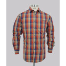 Rust Small Check Regular Fit Shirt