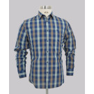 Navy/Mint Check Slim Fit Shirt