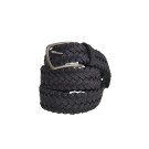 Navy Plaited Leather Belt