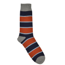 Burnt Orange/navy Broad Stripe Socks