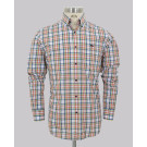 Orange Plaid Regular Fit Check Shirt