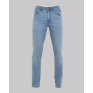 Light Wash Abrasion Slim Leg Denim
