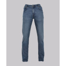 Indigo Wash Creased Straight Leg Denim