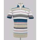 White/Teal Slim Fit Pique Golfer