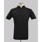 Black-All-Over Flags Slim Fit Golfer
