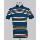 Stripe Slim Fit Pique Golfer