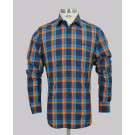 Blue/Caramel Slim Fit Mid-Check Shirt