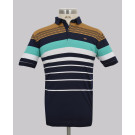 Kurt Geiger Turq Variegated Slim Fit Stripe Golfer