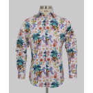Kurt Geiger Floral Slim Fit Sateen Shirt