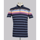 Kurt Geiger Purple Reg Fit Panel Stripe Golfer