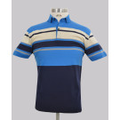 Kurt Geiger Bright Blue Slim Fit Panel Stripe Golfer