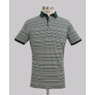 Kurt Geiger Green Textured Striped Slim Fit Golfer