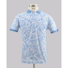Kurt Geiger Bright Blue Water Print Slim Fit Pique