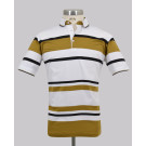 Kurt Geiger Golden Yellow Slim Fit Stripe Golfer