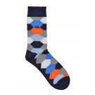 Orange/cobalt Geo Socks