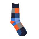 Orange/cobalt Block Stripe Socks
