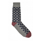 Navy/grey Squared Socks