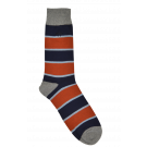 Burnt Orange/navy Broad Stripe Socks