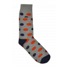 Burnt Orange/navy Bubble Spot Socks