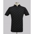 Black-All-Over Flags Slim Fit Golfer