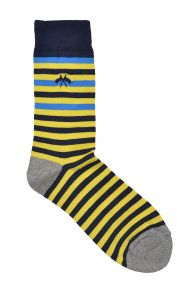 Yellow/navy Fine Stripe Socks