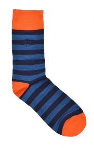 Orange/cobalt Stripe Socks