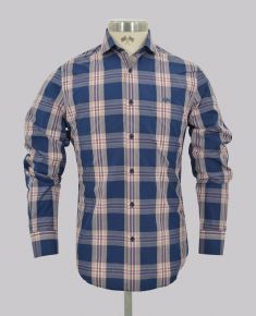 Navy/Pink Big Bold Slim Fit Check Shirt