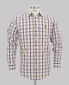 Ginger Textured Grid Check Regular Fit Shirt