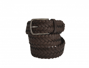 Brown Plaited Leather Belt