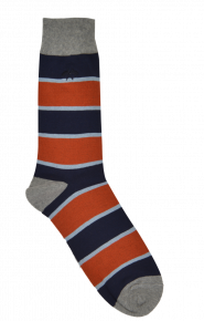 Burnt Orange/navy Broad Stripe Socks