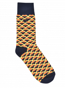 Orange/Navy All Over Design Socks