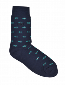 Teal/Navy Geo Socks