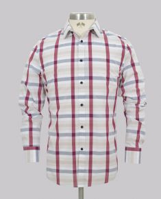 Berry/Stone Slim Fit Large Check Shirt