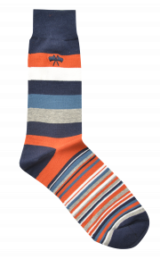 Rust/Blue Broad Stripe Socks