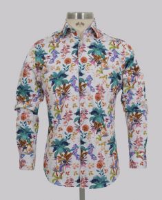 Kurt Geiger Floral Slim Fit Sateen Shirt